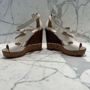 Jimmy Choo white wedge sandal